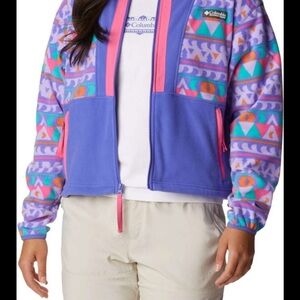 Columbia Purple & Pink Patterned Fleece Jacket